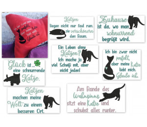 Stickserie - Sprüche Katze Vol. 2 Silhouette